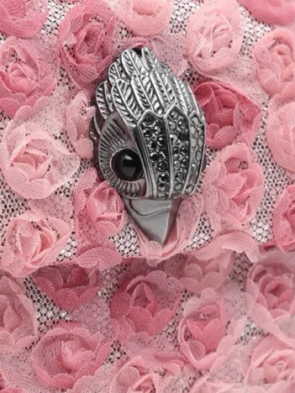 Kurt Geiger the Kensington Pink Rose-Appliqué Chain Shoulder Bag - Picture 4 of 16